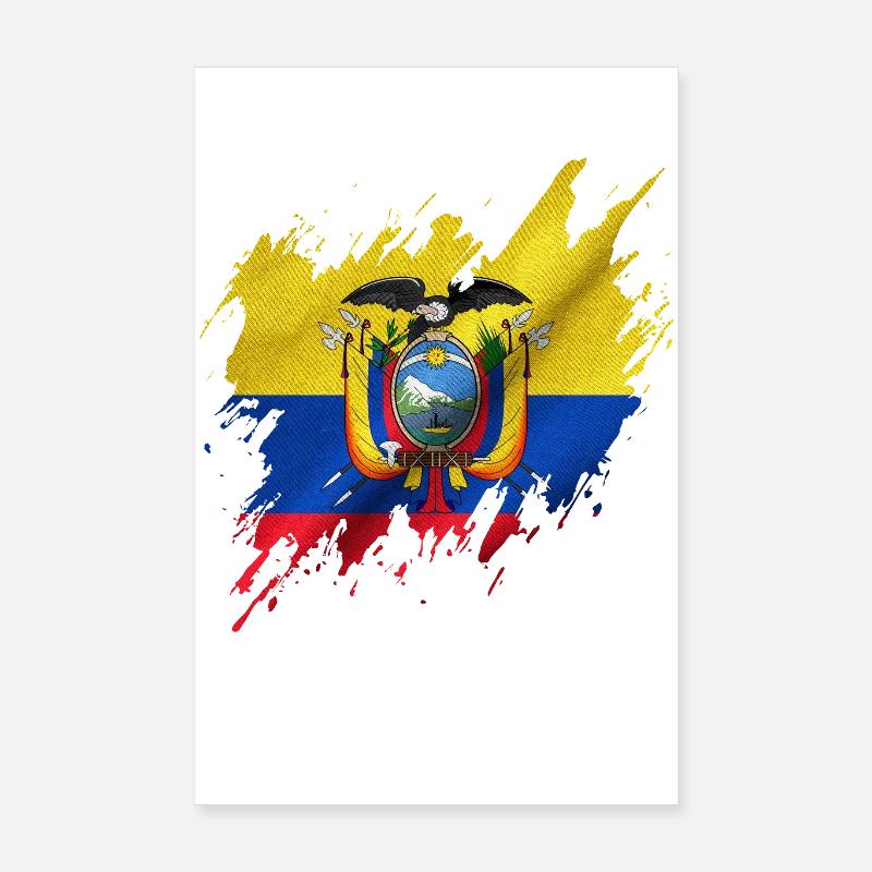 Drapeau de l’Équateur, style déchiré Poster 20 x 30 cm