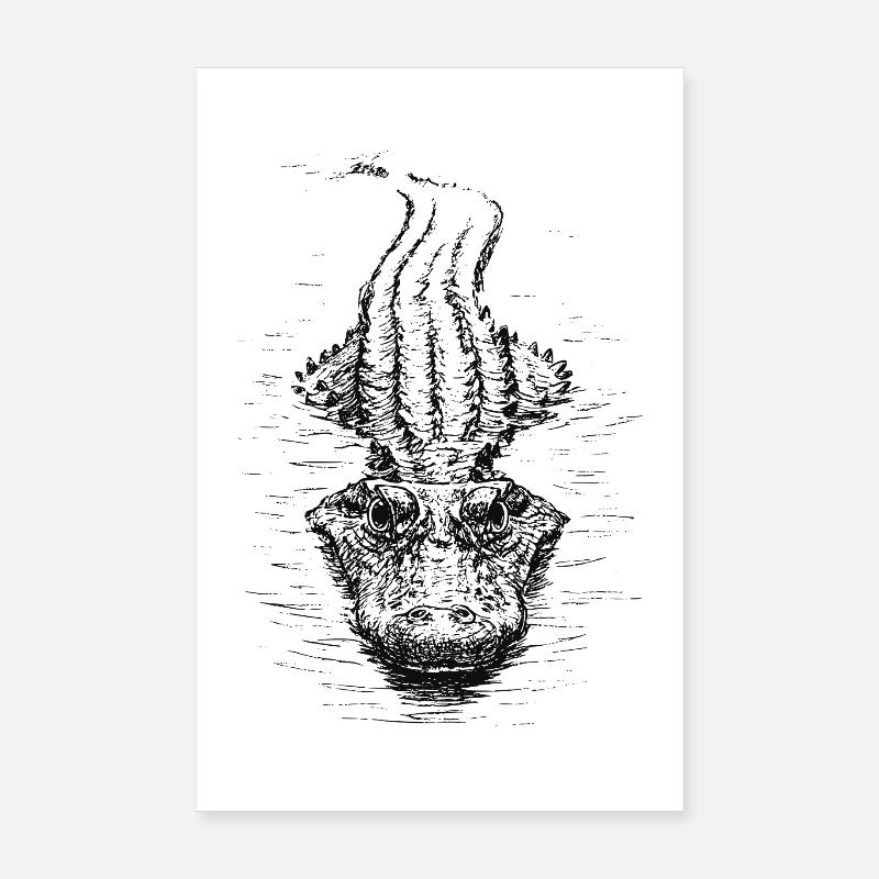 Floating Croc Poster 8" x 12" (20x30 cm)