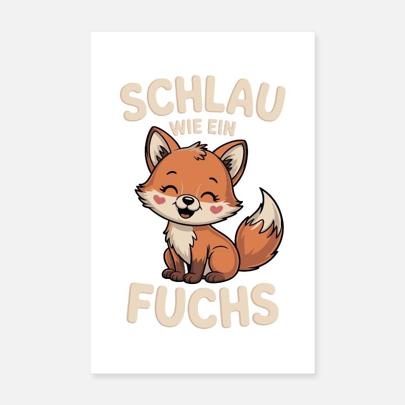 Intelligent comme un renard mignon Poster 20 x 30 cm