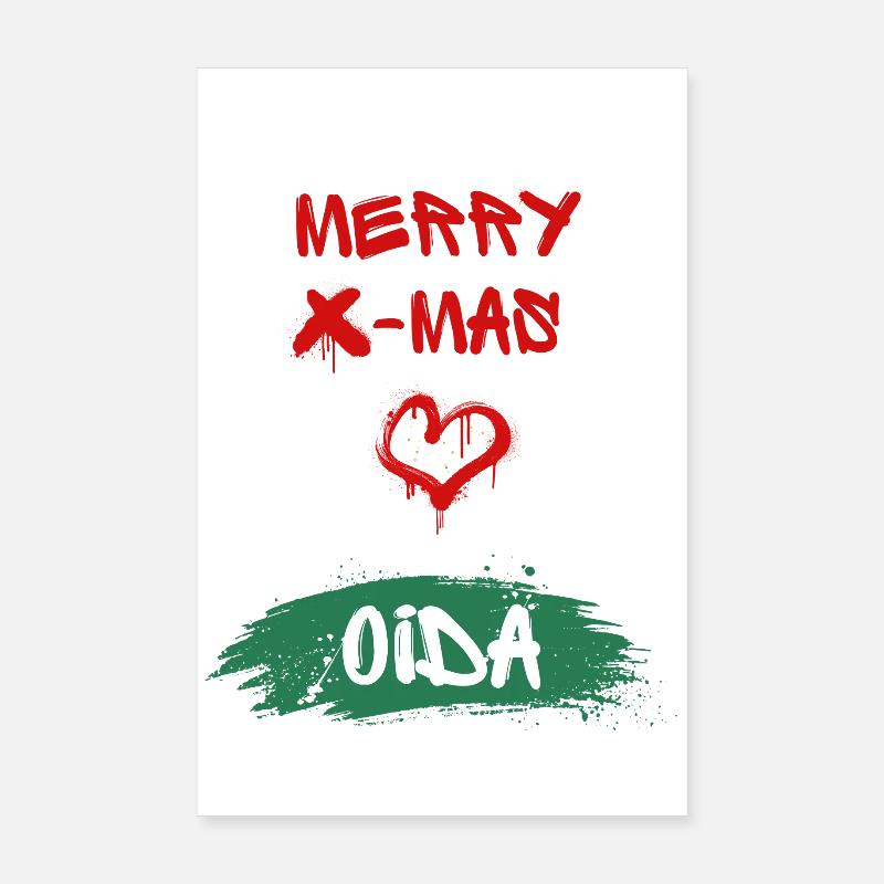 Xmas, Oida - Poster 20x30 cm - Weiß