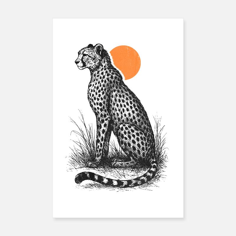 Cheetah at sunset Poster 8" x 12" (20x30 cm)