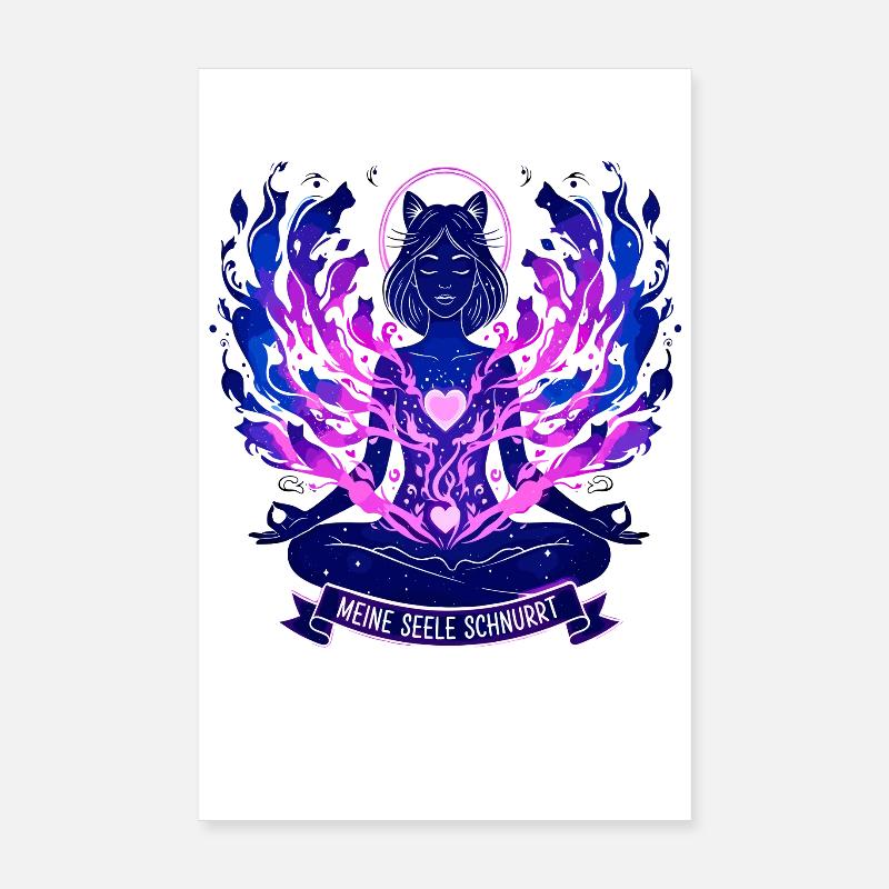Chat mystique, mon âme ronronne Poster 20 x 30 cm