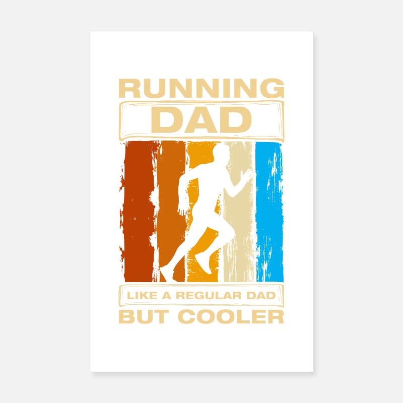 Running Dad Funny Running Jogging Runner - Poster 8" x 12" (20x30 cm) - white