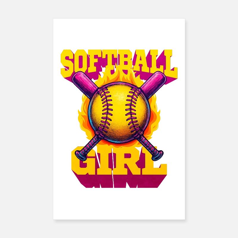 Softball Poster 20 x 30 cm