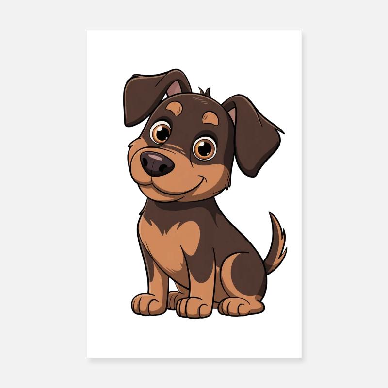 Dackel  - Poster 20x30 cm - Weiß