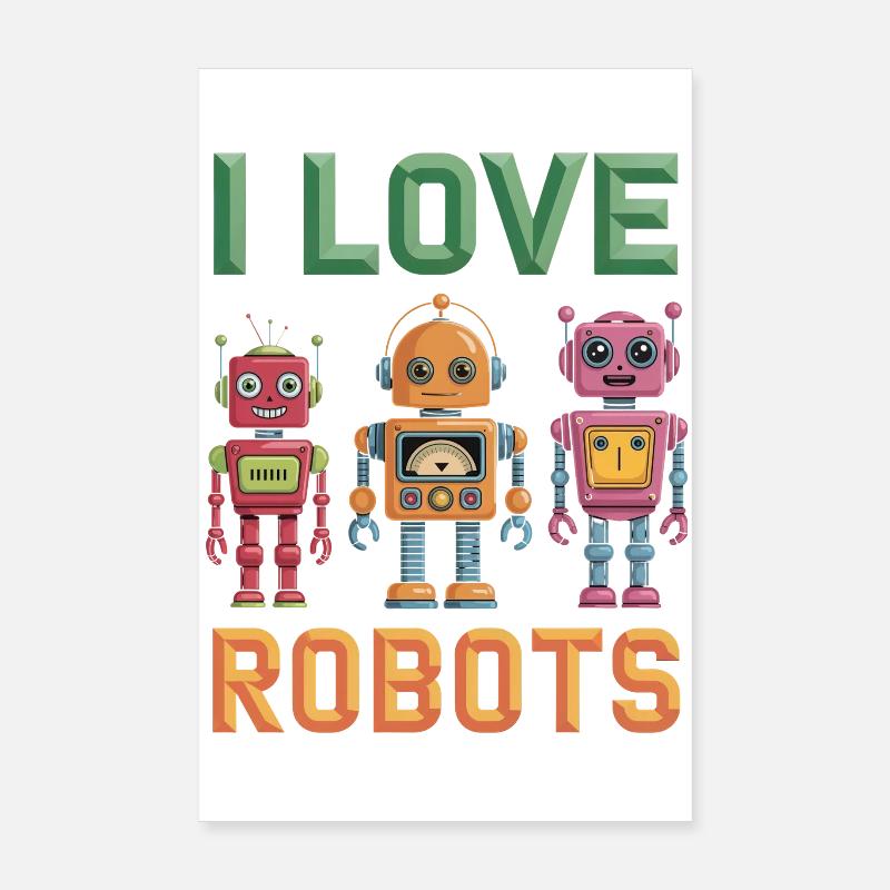 Robot rétro Poster 20 x 30 cm