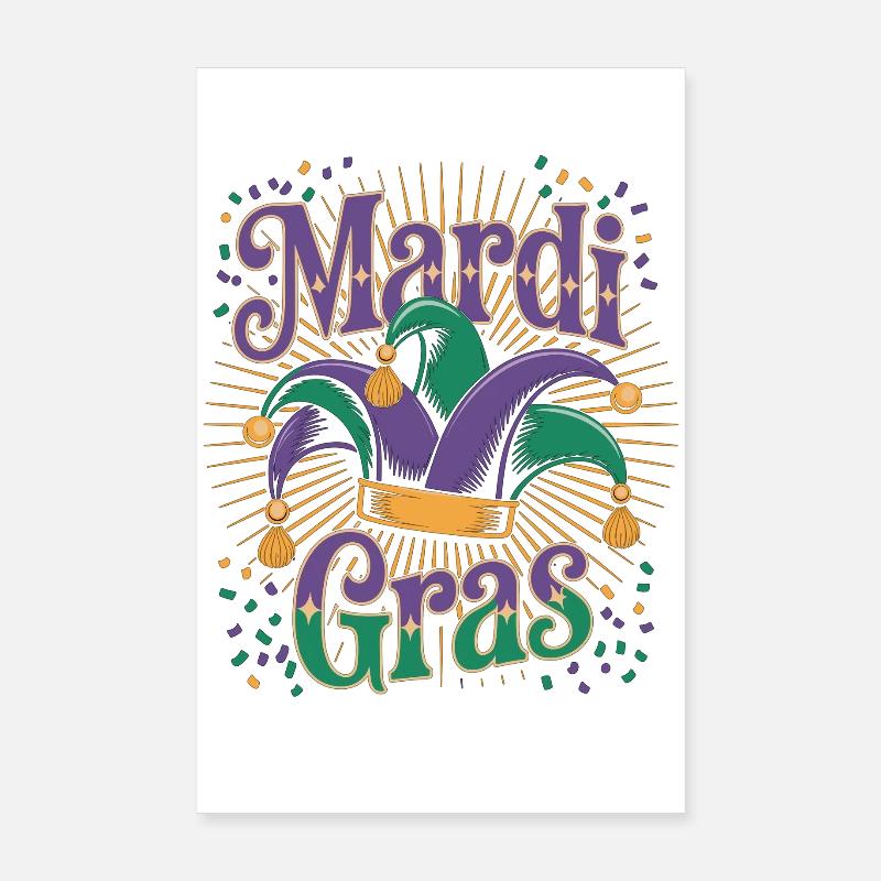 Carnaval Mardi Gras Confettis Poster 20 x 30 cm