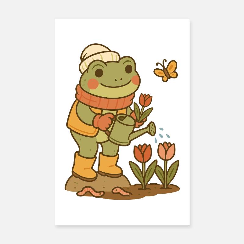 Spring Frog – Flower Garden Frogcore Poster 8" x 12" (20x30 cm)