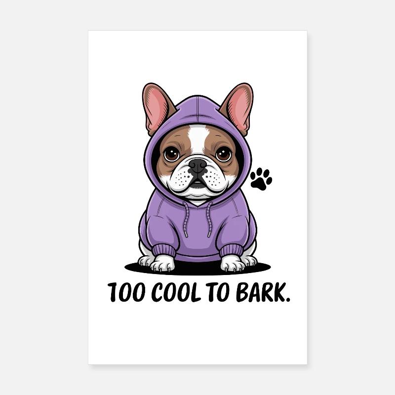 Trop froid pour aboyer : style bouledogue décontracté Poster 20 x 30 cm