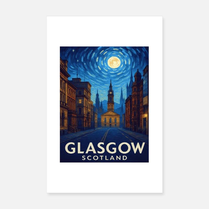 Glasgow, Écosse Poster 20 x 30 cm