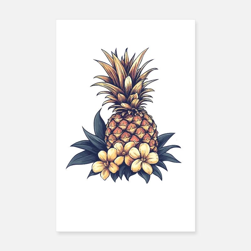 Motif de fleur d’ananas tropical Poster 20 x 30 cm