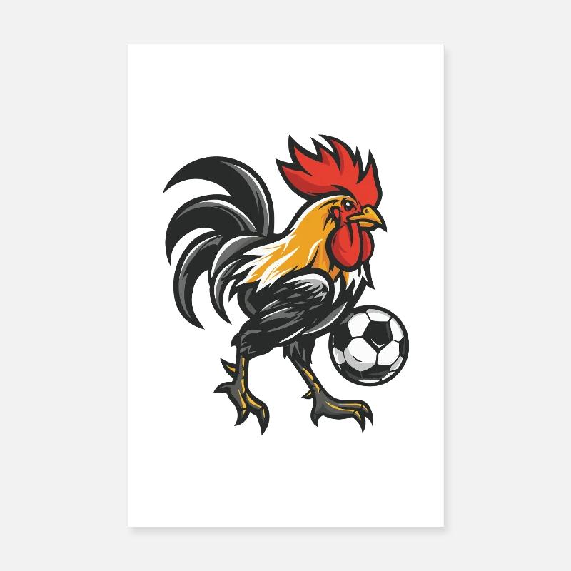 Kickerhahn Maskottchen Poster 20x30 cm