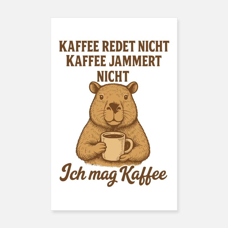 Drôle de diction de café de capybara Poster 20 x 30 cm
