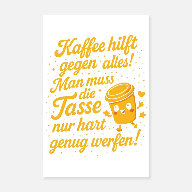 Kawaii Coffee Saying Funny Poster 8" x 12" (20x30 cm)