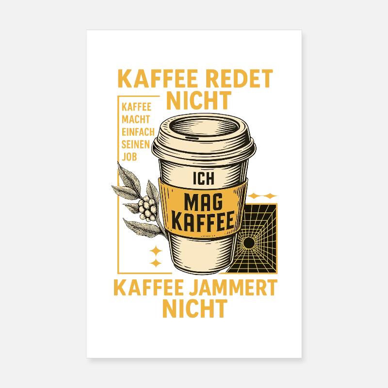 Le café ne parle pas de design rétro Poster 20 x 30 cm