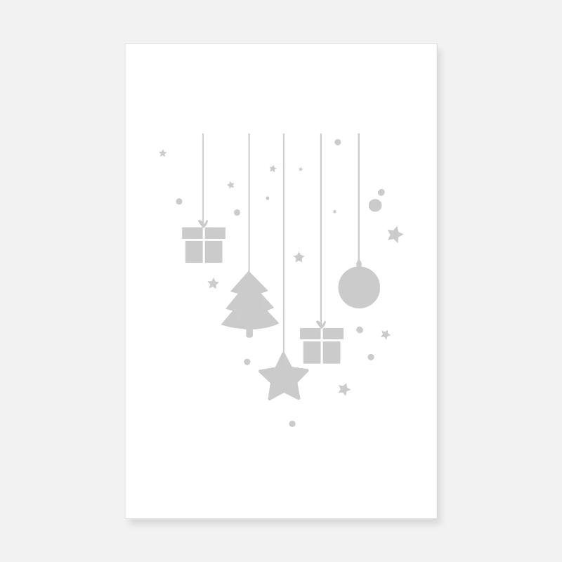 Décorations de sapin de Noël Joyeux Noël Sapin de Noël Poster 20 x 30 cm
