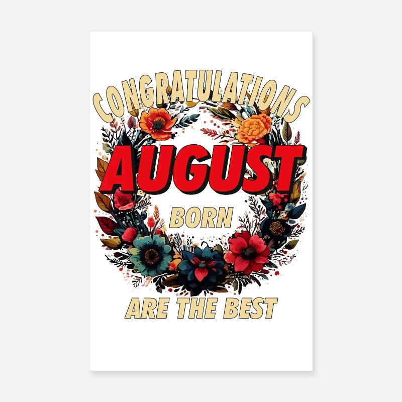 CONGRATULATIONS AUGUST Poster 8" x 12" (20x30 cm)