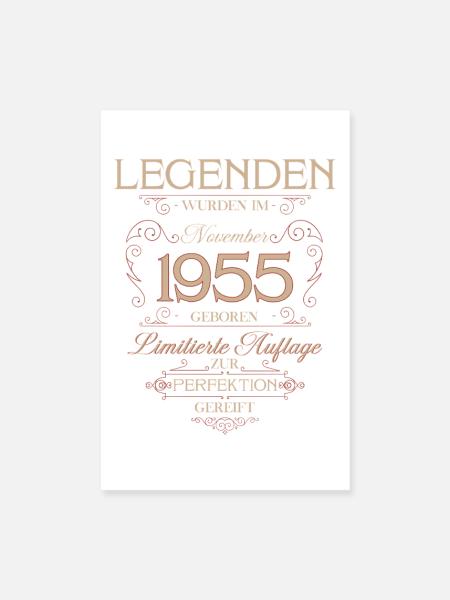 70. Geburtstag Legende November Jahrgang 1955 - Poster 20x30 cm - Weiß - Vorne