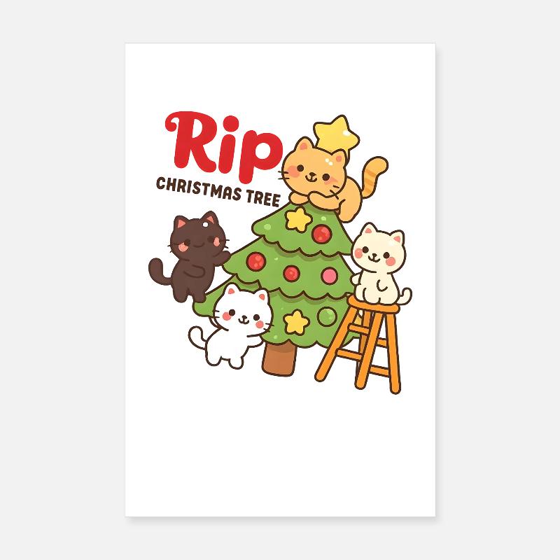 RIP Arbre de Noël Chats, Chatons Poster 20 x 30 cm