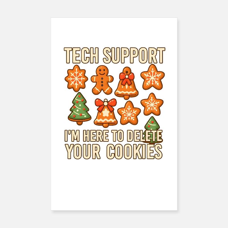 Technischer Support Cookies Humor Illustration Poster 20x30 cm