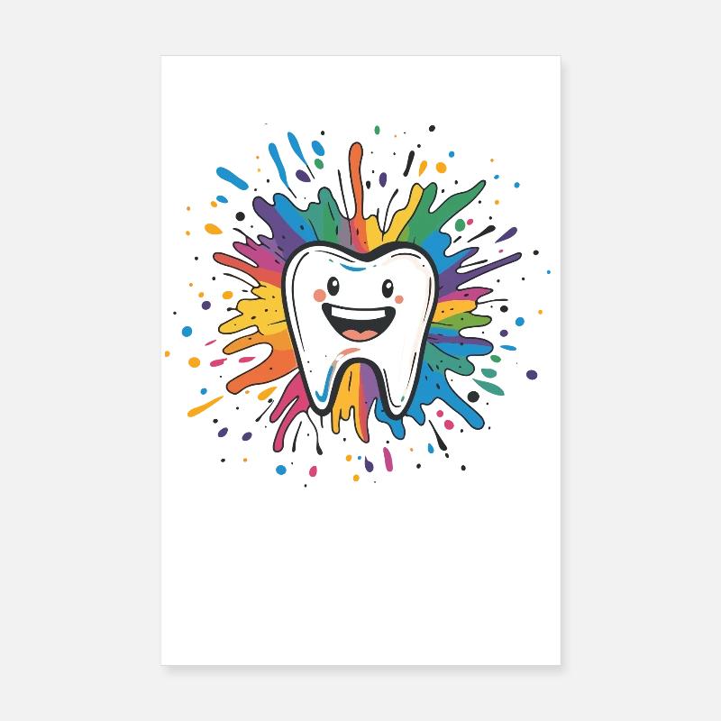 Colorful Tooth Splash Poster 8" x 12" (20x30 cm)
