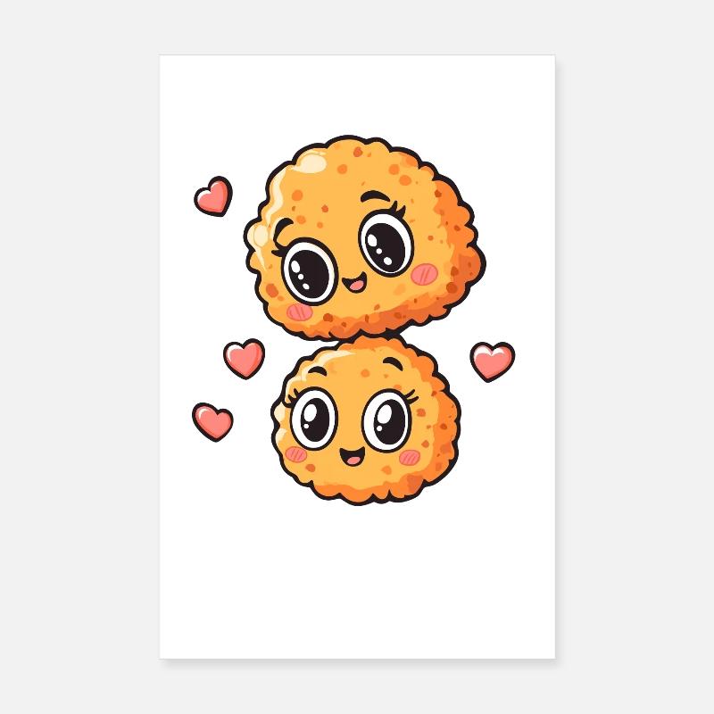 Duo de coeurs de collation câline Poster 20 x 30 cm