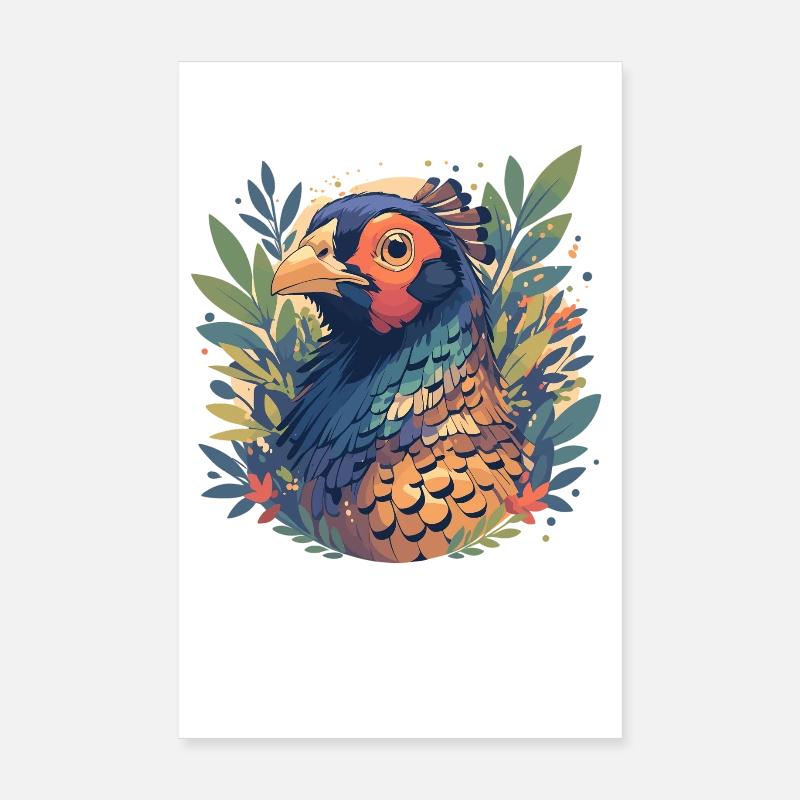 Pheasants Pheasant Poster 8" x 12" (20x30 cm)