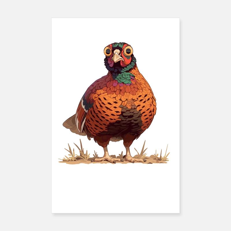 Pheasants Pheasant Poster 8" x 12" (20x30 cm)