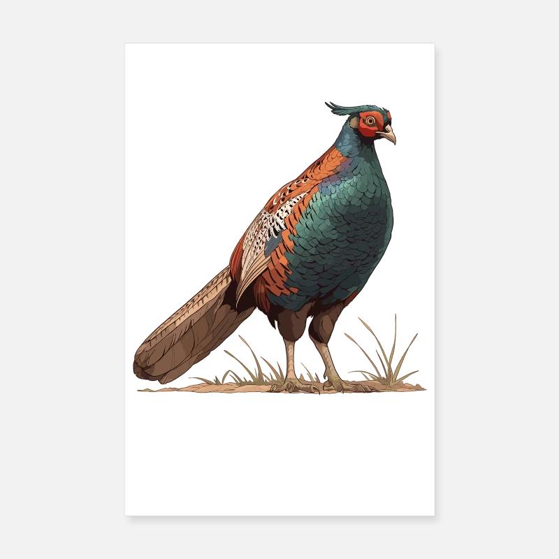 Pheasants Pheasant Poster 8" x 12" (20x30 cm)