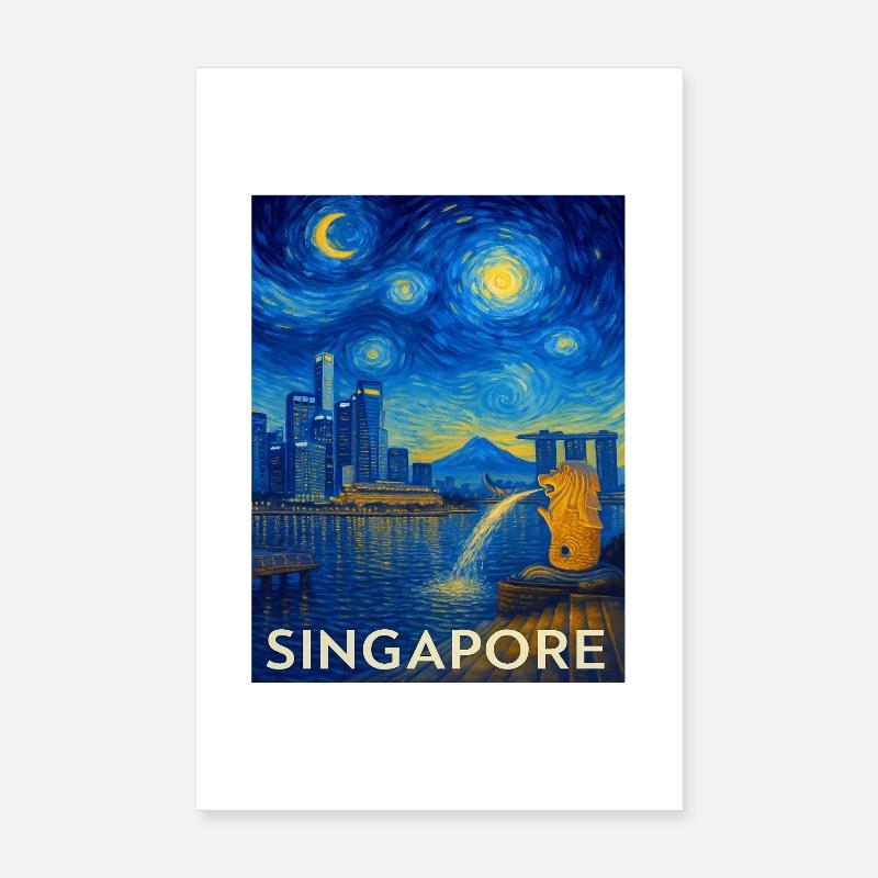 Singapour Poster 20 x 30 cm