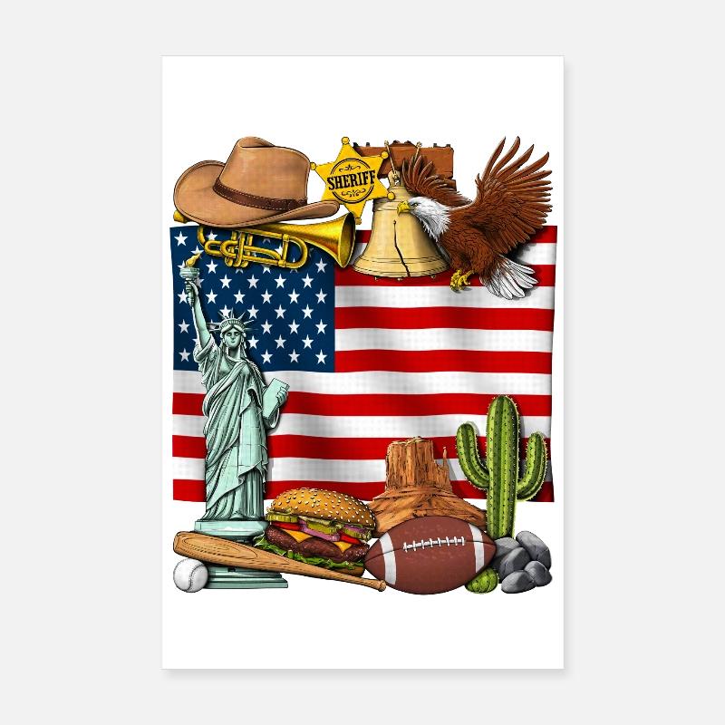 Drapeau des États-Unis Poster 20 x 30 cm