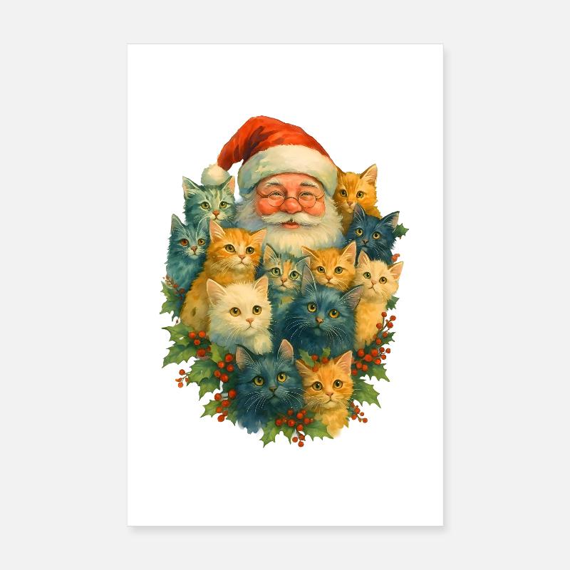 Diversité du chat Noël Poster 20 x 30 cm