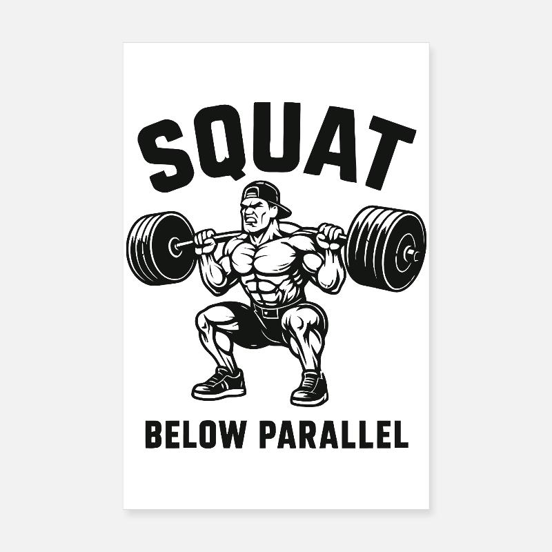 Squat Below Parallel Heavy Lifter Poster 8" x 12" (20x30 cm)