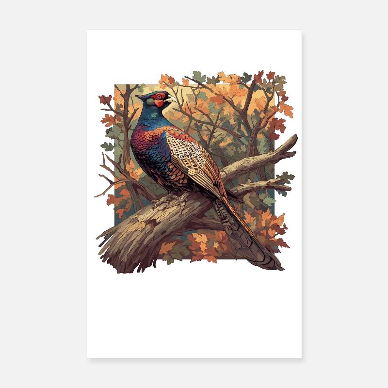 Pheasants Pheasant Poster 8" x 12" (20x30 cm)