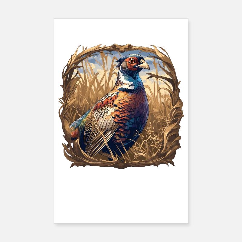 Pheasants Pheasant Poster 8" x 12" (20x30 cm)