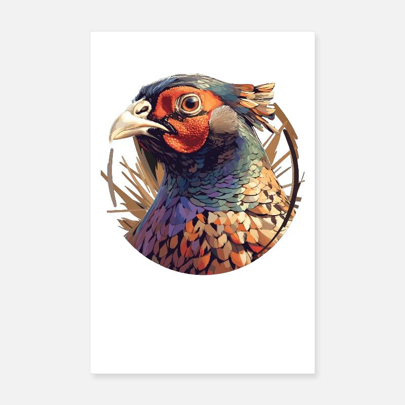 Pheasants Pheasant Poster 8" x 12" (20x30 cm)