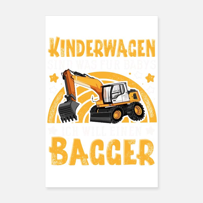 Bagger Kinderwagen Poster 20x30 cm
