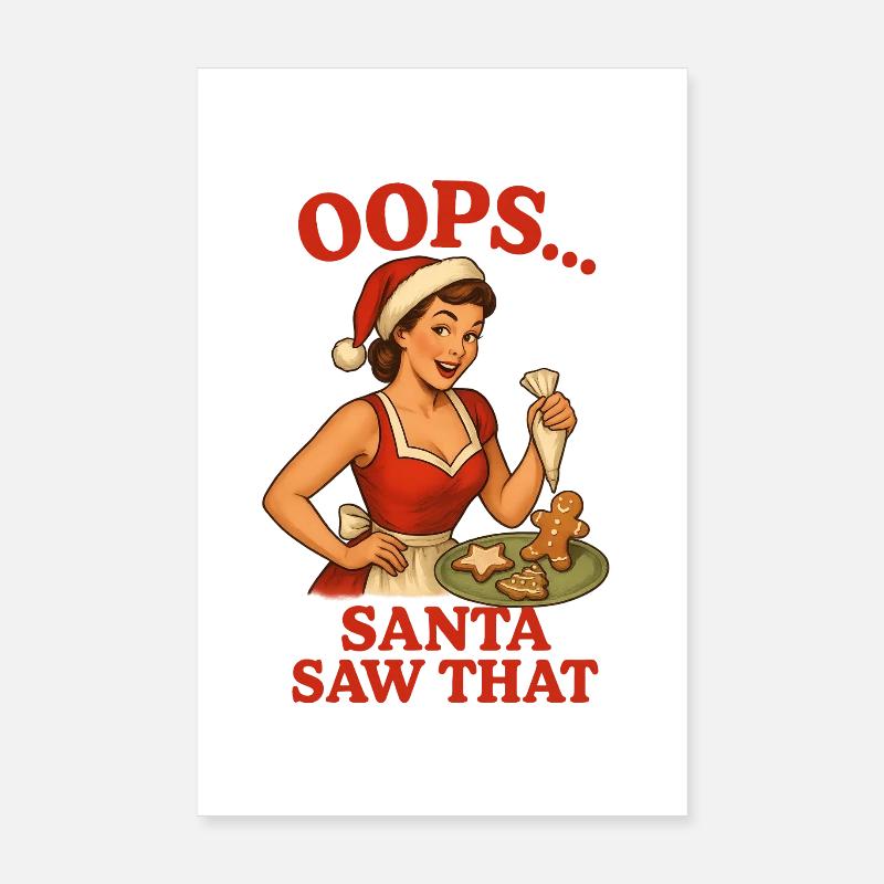 Oups le Père Noël a vu ça Poster 20 x 30 cm