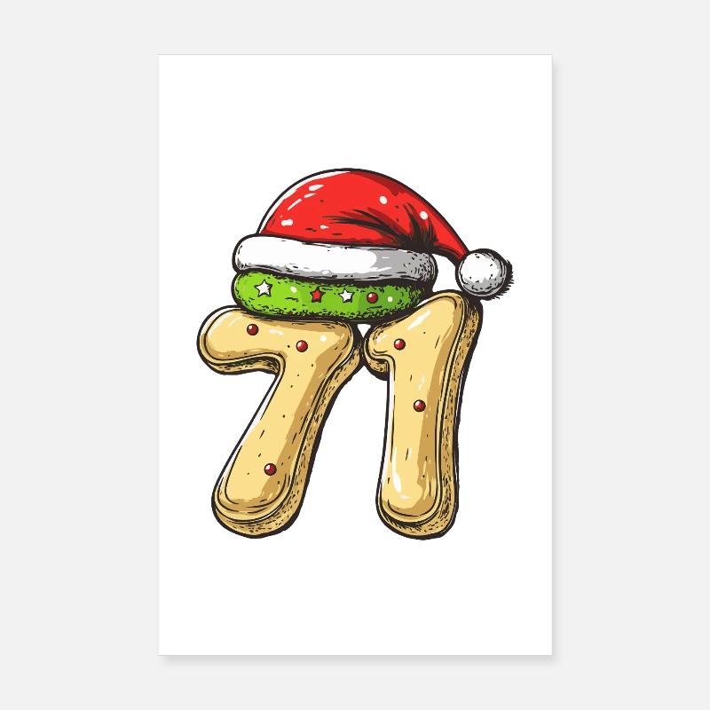 71 Number Biscuit Christmas Poster 8" x 12" (20x30 cm)
