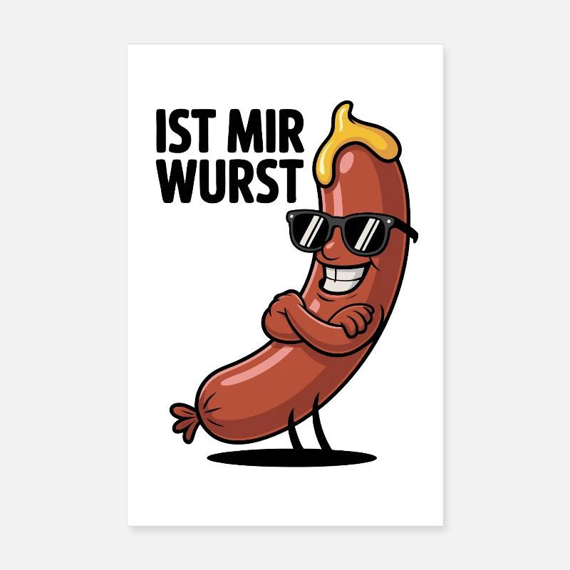 Wurstheld mit Sonnenbrille Poster 20x30 cm
