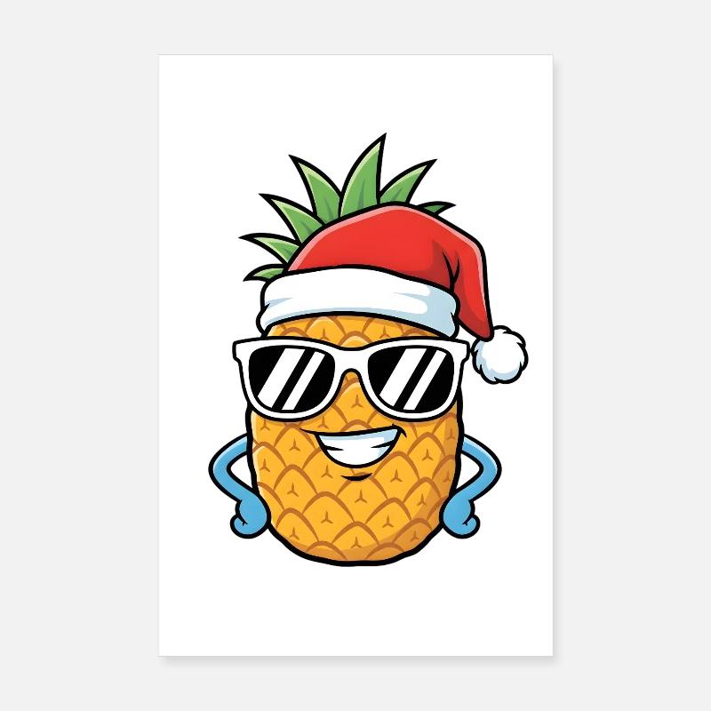 Art de l’ananas de Noël Poster 20 x 30 cm