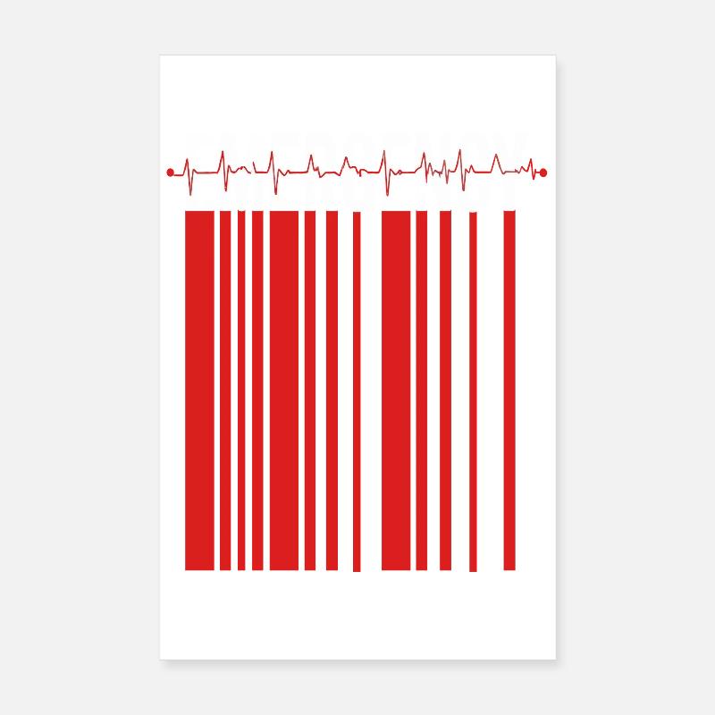 Rayure d’urgence contrastée Poster 20 x 30 cm