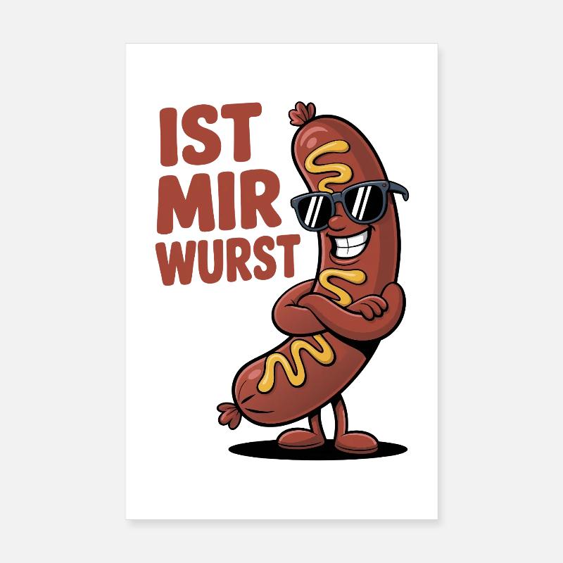 Ist mir Wurst – cooler Spruch mit Witz - Poster 20x30 cm - Weiß