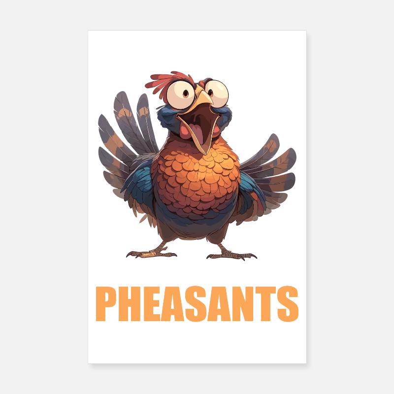 Pheasants Pheasant Poster 8" x 12" (20x30 cm)