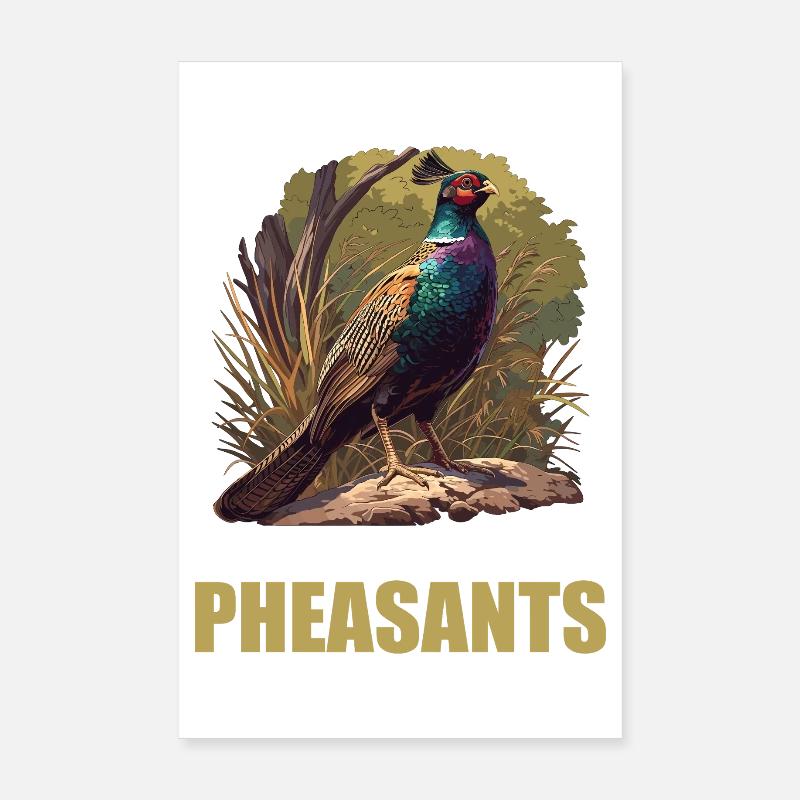 Pheasants Pheasant Poster 8" x 12" (20x30 cm)