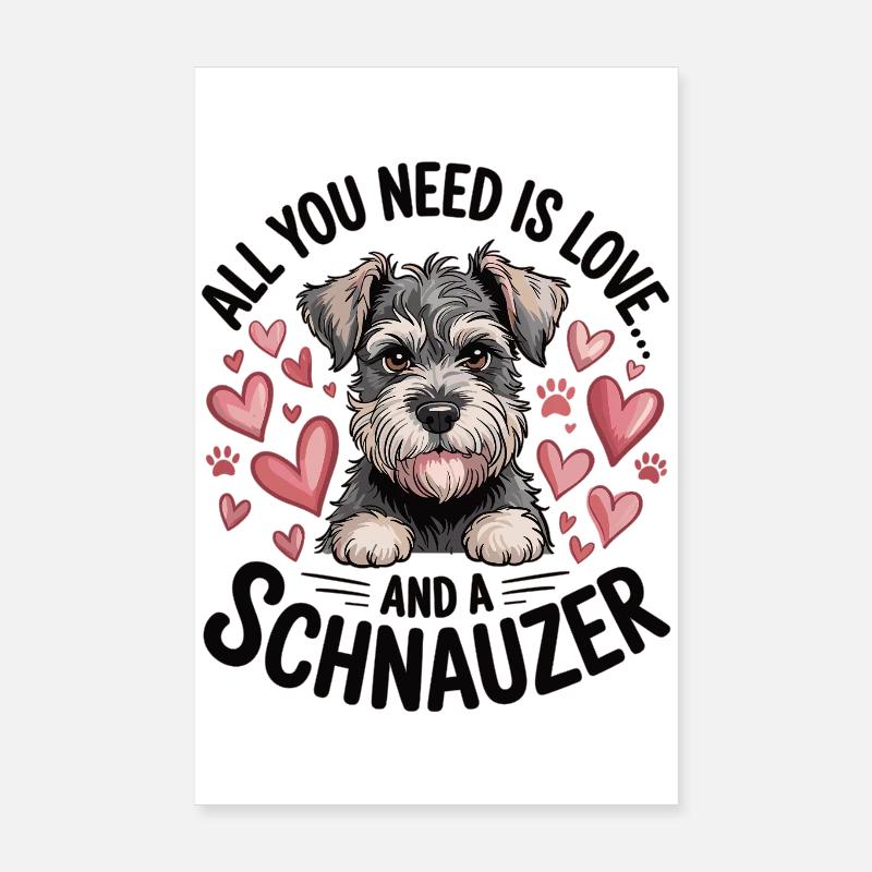 Mignon chien schnauzer Poster 20 x 30 cm