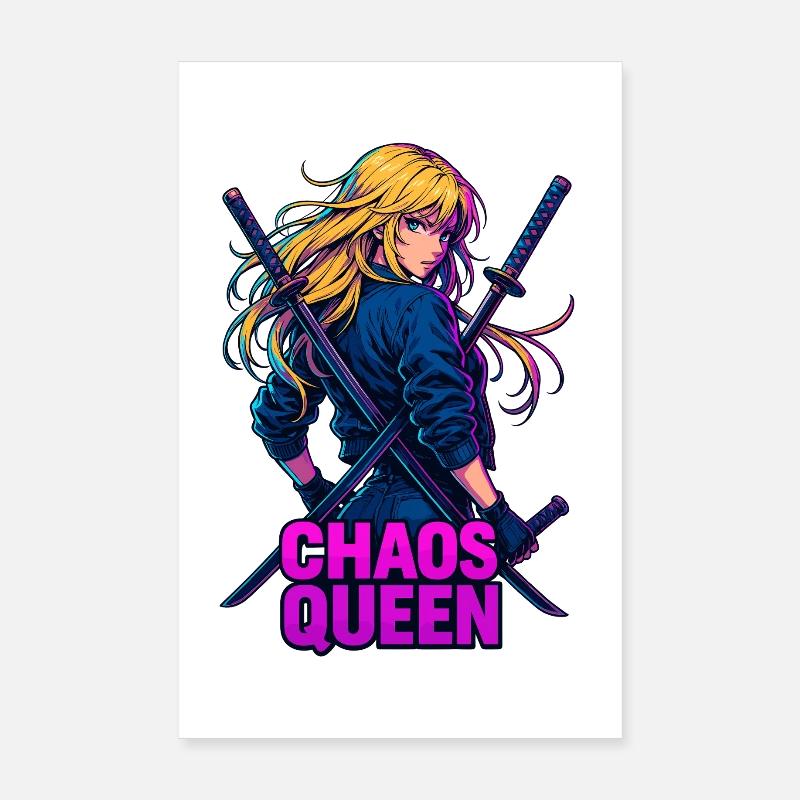 Motif du duel de combattants du Chaos Queen Poster 20 x 30 cm