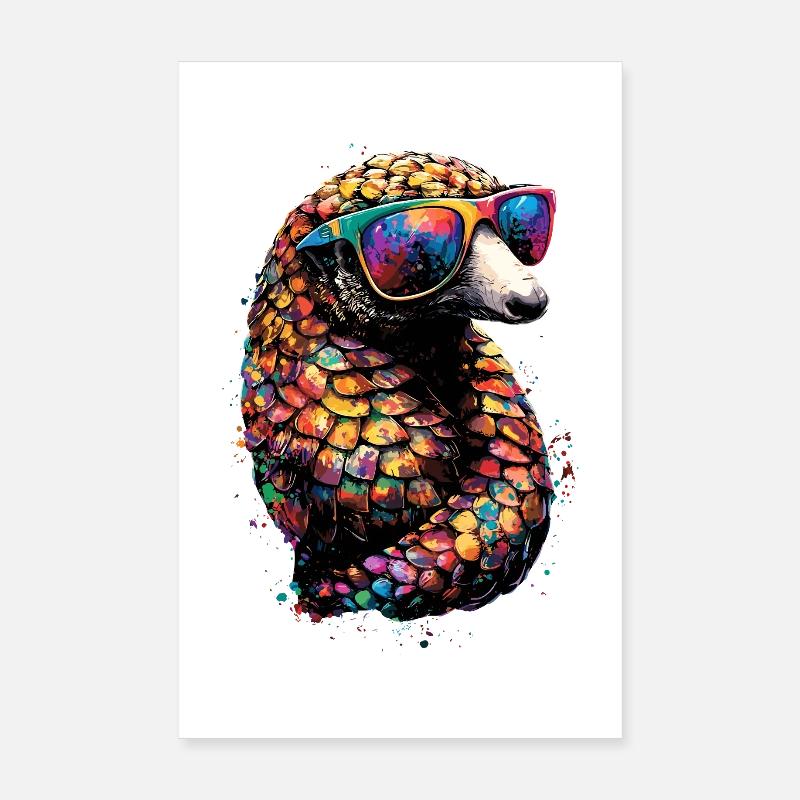 Pangolin Pangolin Pine Cone Pangolins Poster 8" x 12" (20x30 cm)