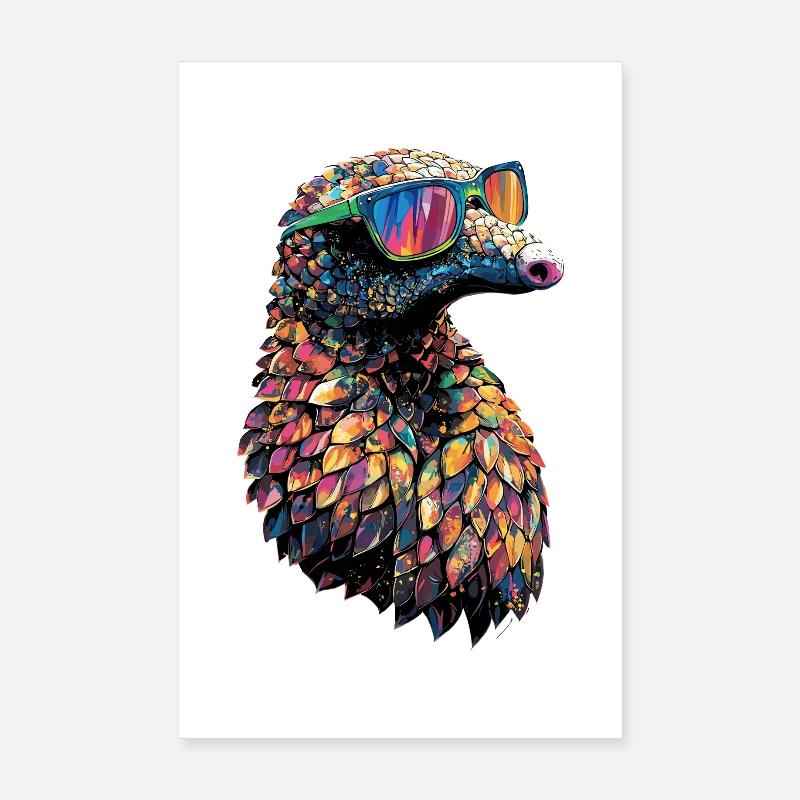 Pangolin Pangolin Pine Cone Pangolins Poster 8" x 12" (20x30 cm)