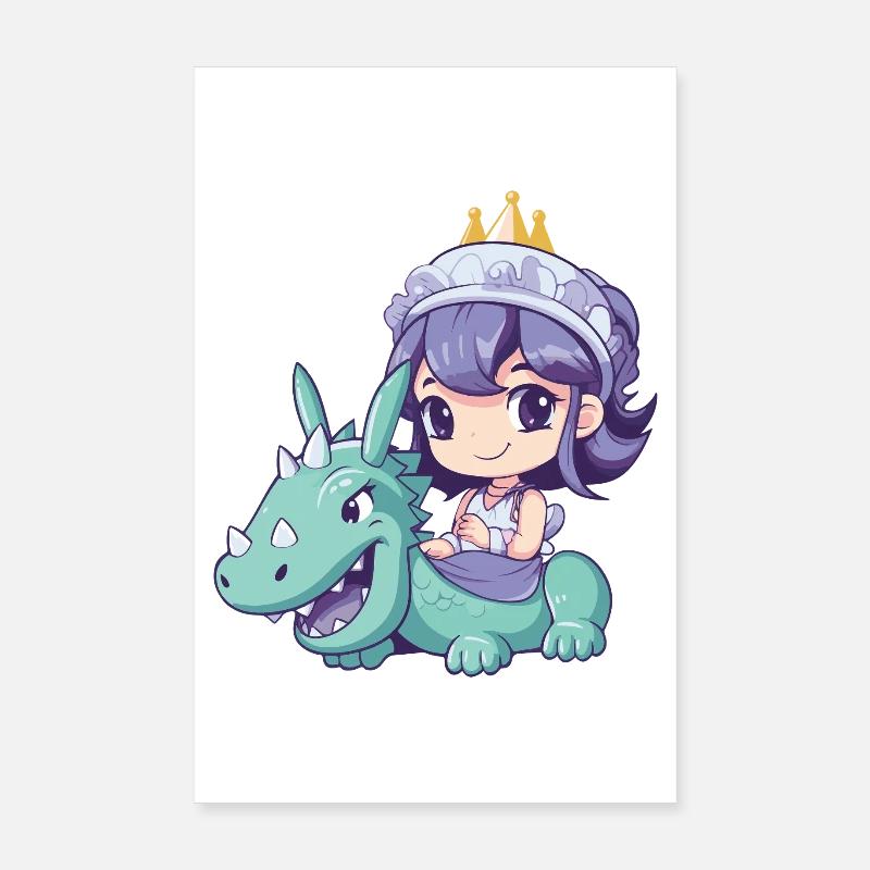Prinzessin Drache Comic Poster 20x30 cm
